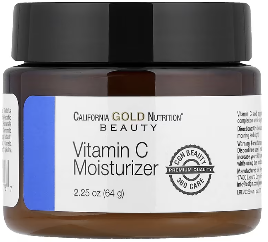 California Gold Nutrition, легкий увлажняющий крем с витамином C, для осветления кожи, 64 г (2,25 унции)
