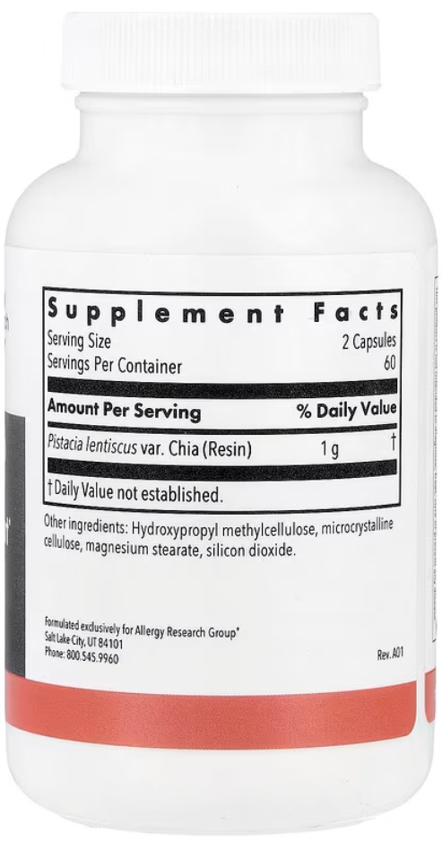 Allergy Research Group, Mastica, подлинная хиосская мастика, 120 вегетарианских капсул
