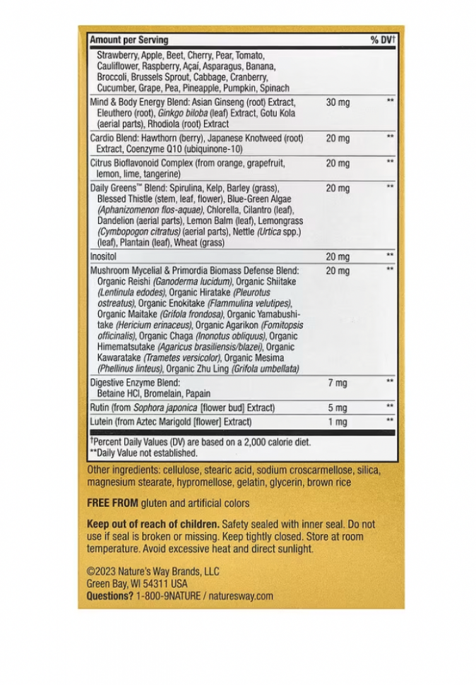 Nature's Way, Alive! комплекс суперэффективных мультивитаминов для мужчин 50+, 60 таблеток